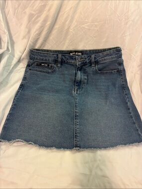 DKNY Medium Blue Denim A-Line Mini Skirt